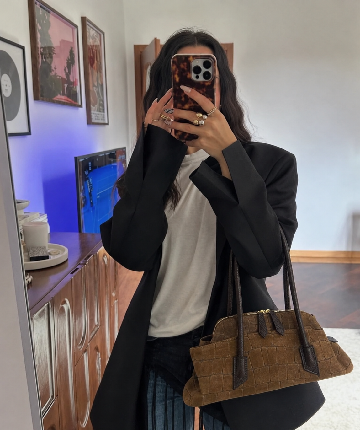 SMALL BROWN SUEDE BAG