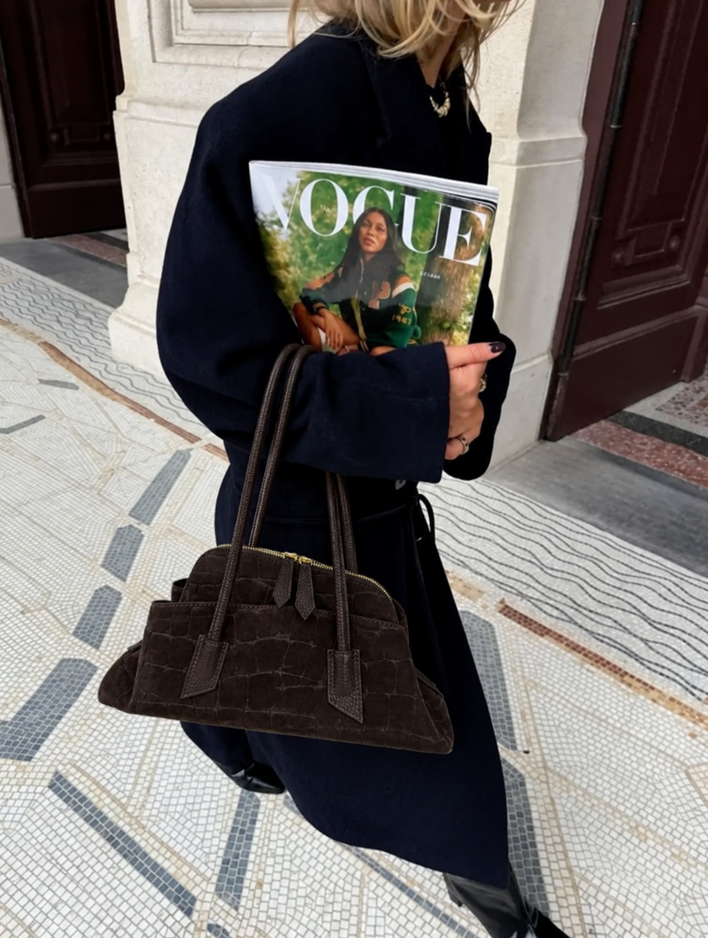 DARK BROWN SUEDE BAG