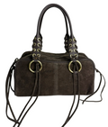 DARK BROWN BOHO SUEDE HANDBAG