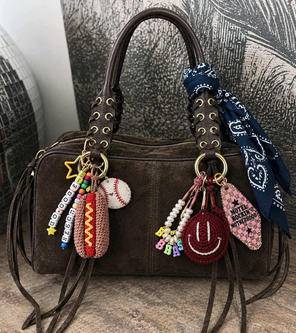DARK BROWN BOHO SUEDE HANDBAG