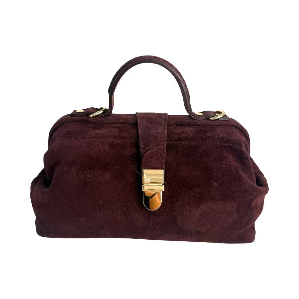 BURGUNDY SUEDE SATCHEL