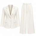 Ivory Open-Back Tailored Suit