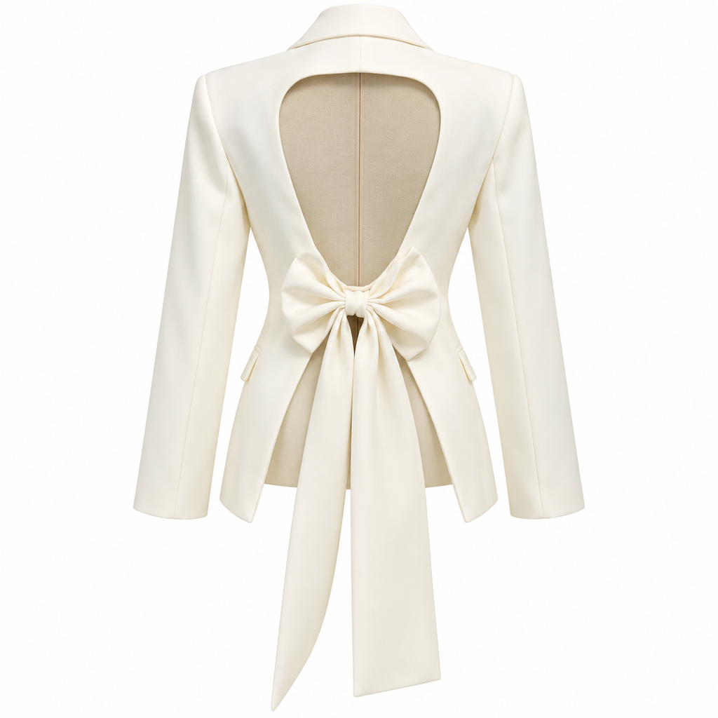 Ivory Open-Back Tailored Suit