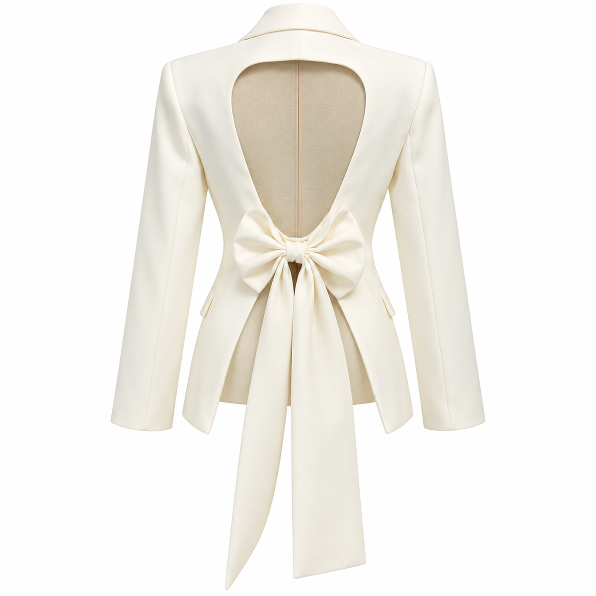 Ivory Open-Back Tailored Suit