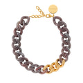 FLAT CHAIN NECKLACE WITH GOLD IKAT MARBLE
