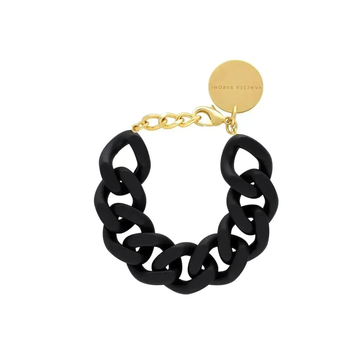 FLAT CHAIN BRACELET MATT BLACK
