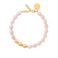 ORGANIC PEARL NECKLACE SHORT WITH GOLD IVORY ROSE MARBLE