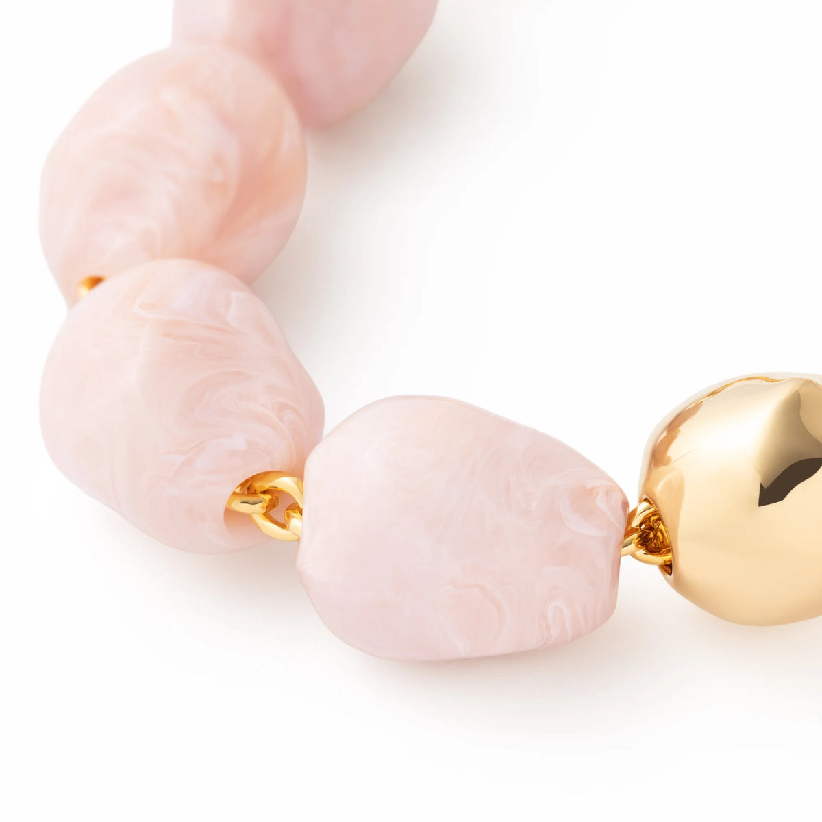 ORGANIC PEARL BRACELET WITH GOLD IVORY ROSE MARBLE