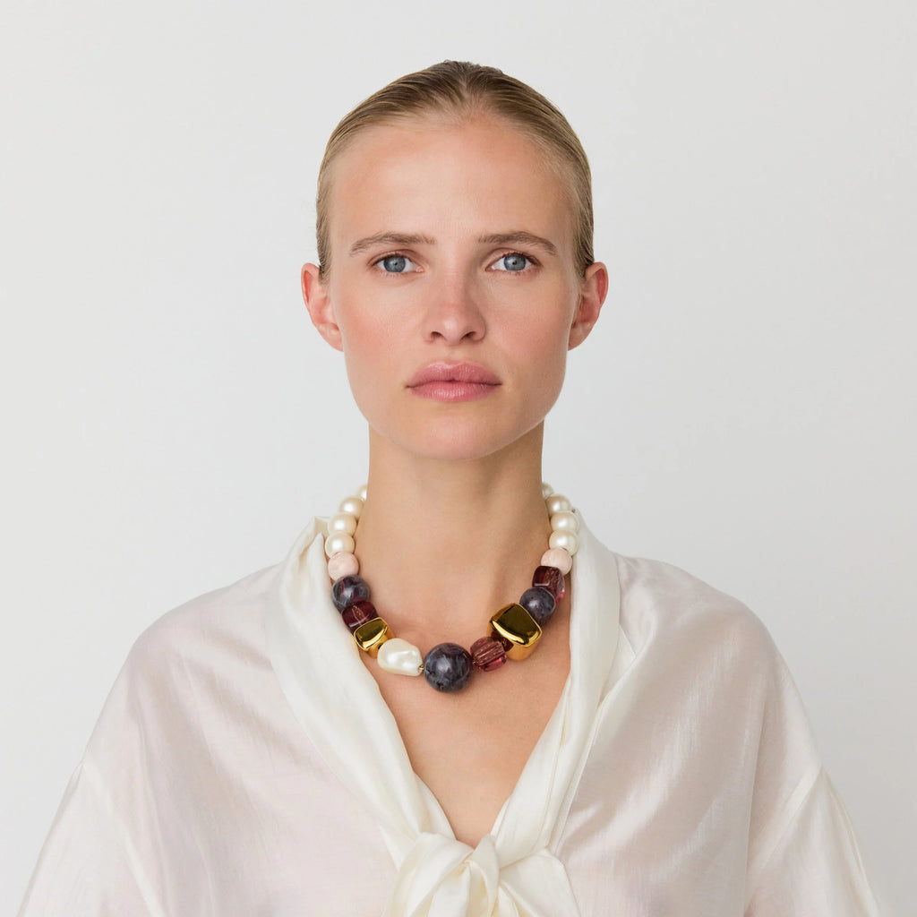 PORTOFINO NECKLACE IVORY ROSE MARBLE