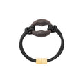 TURTLE LEATHER BRACELET BLACK - DARK BROWN MARBLE
