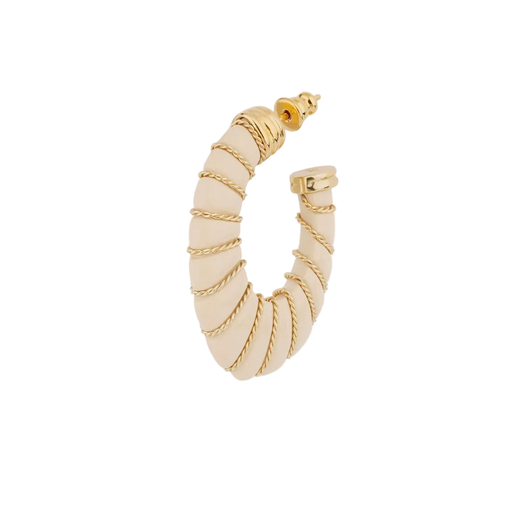 CYCLADE SMALL ACETATE EARRINGS - IVORY