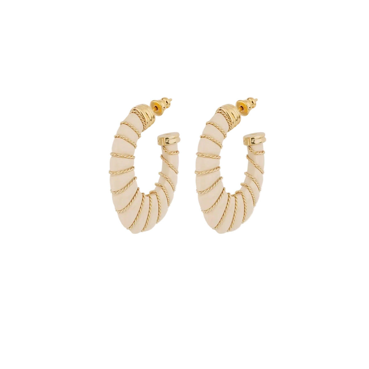 CYCLADE SMALL ACETATE EARRINGS - IVORY