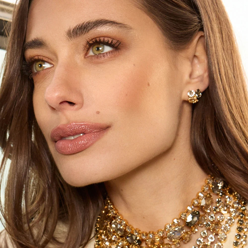 ANA EARRINGS GOLD-BLACK GOLDEN COMBO