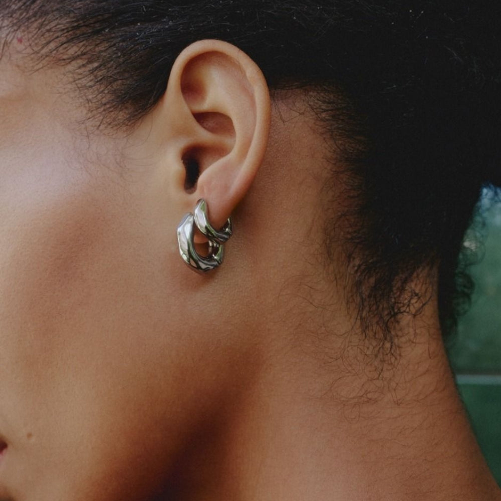 Crystalite Hoops S Silver
