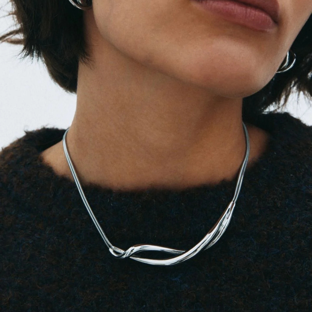 Nouveau Necklace L Silver