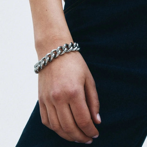 Bold Curb Chain Bracelet Silver