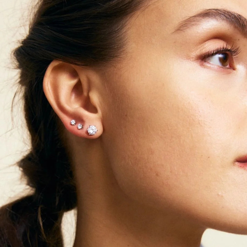 Crown Studs L Silver