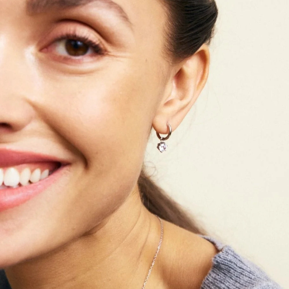 Crown Hoops Silver