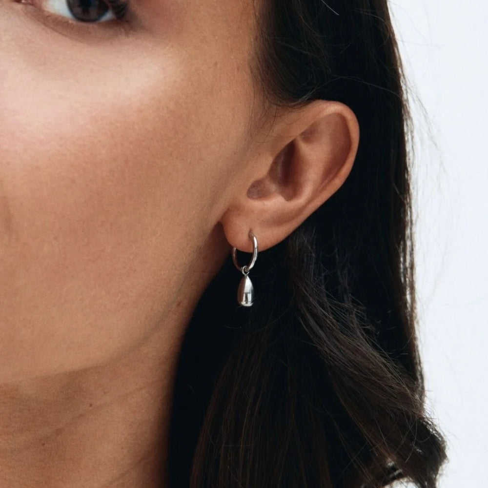 Drop Mini Hoops Silver