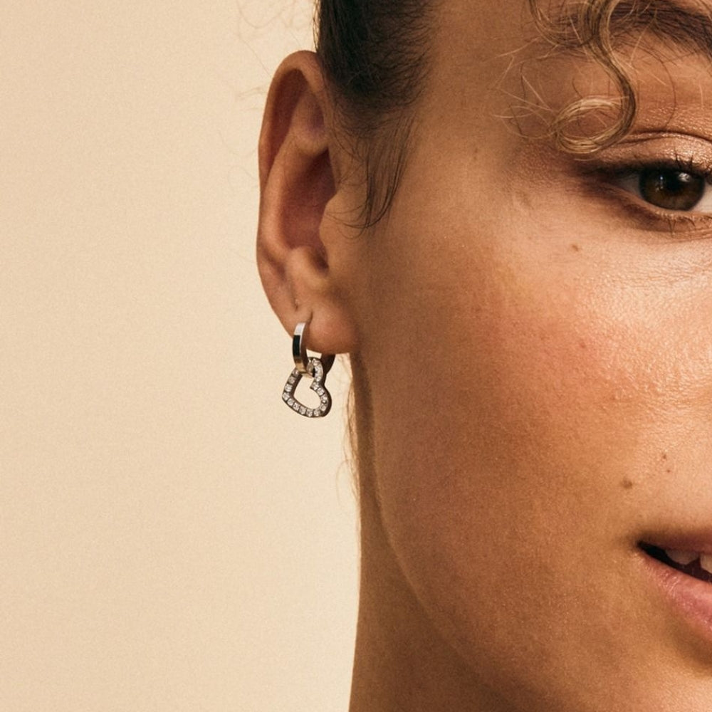 Eternal Heart Earrings Silver