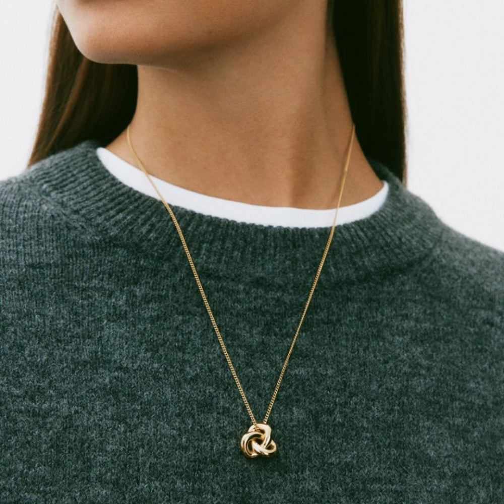 Infinity Knot Necklace L Gold