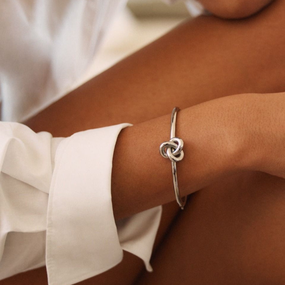 Infinity Knot Bangle Silver S