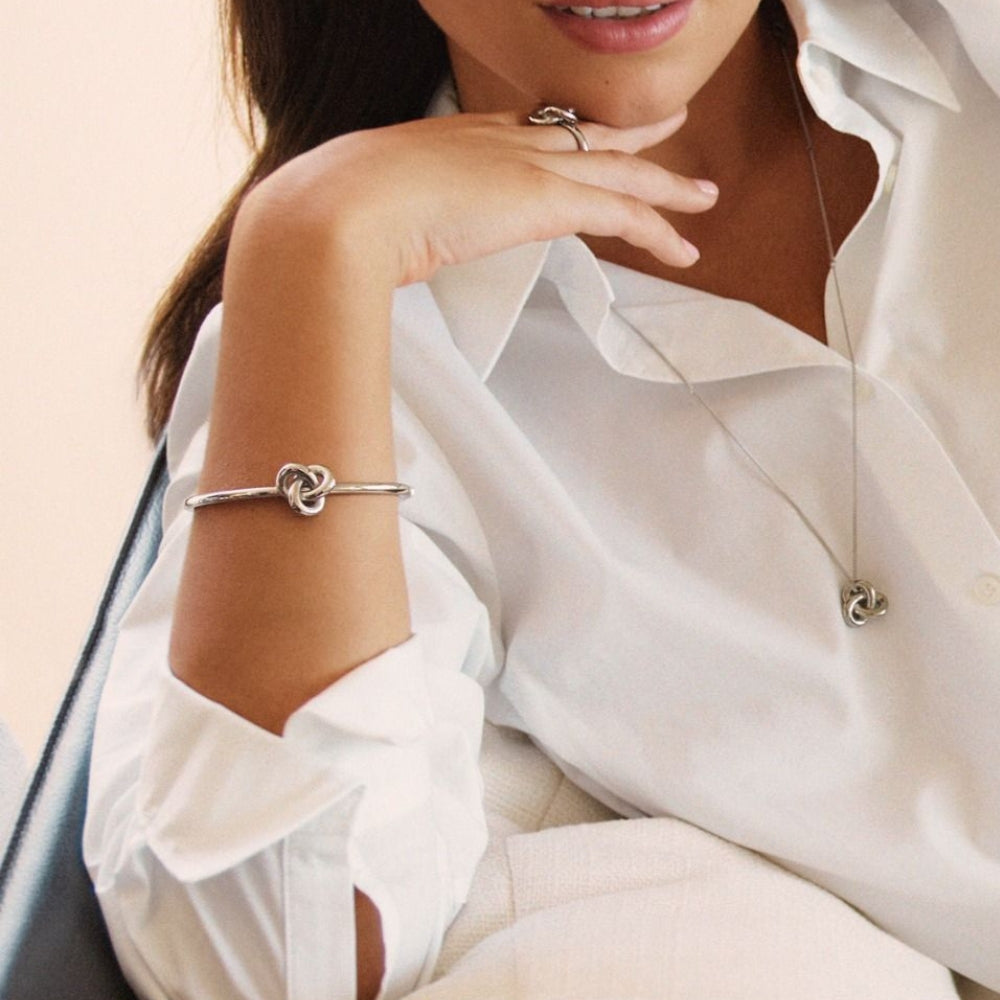 Infinity Knot Bangle Silver S