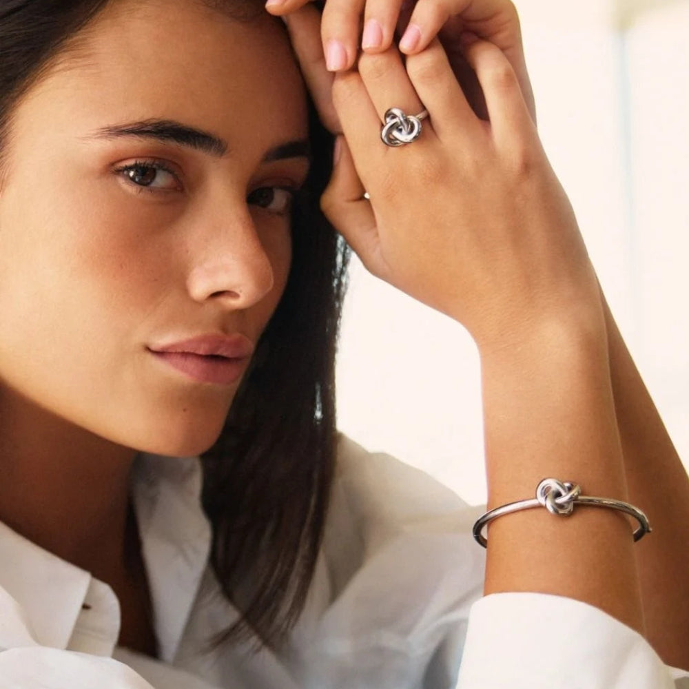 Infinity Knot Ring L Silver