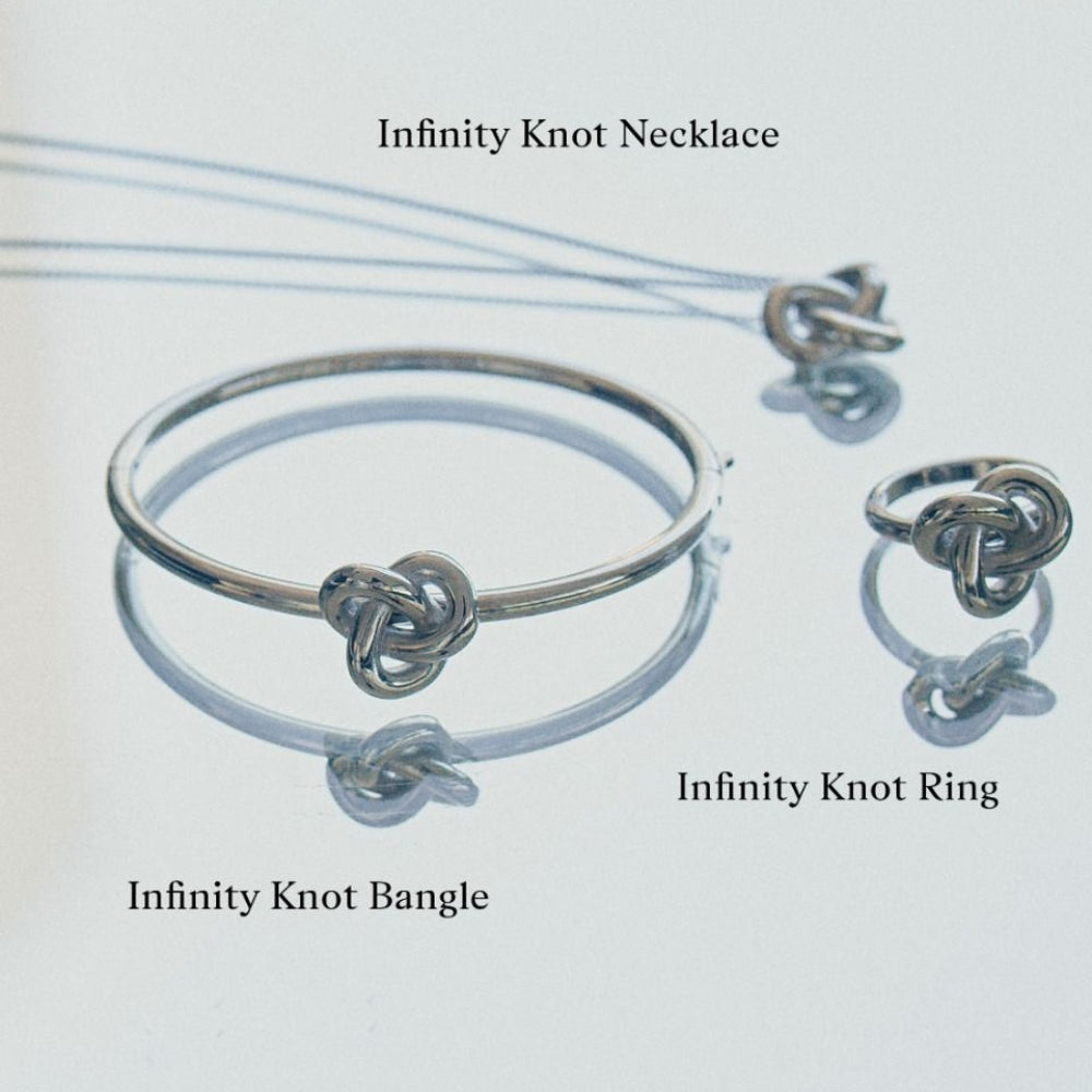 Infinity Knot Ring L Silver
