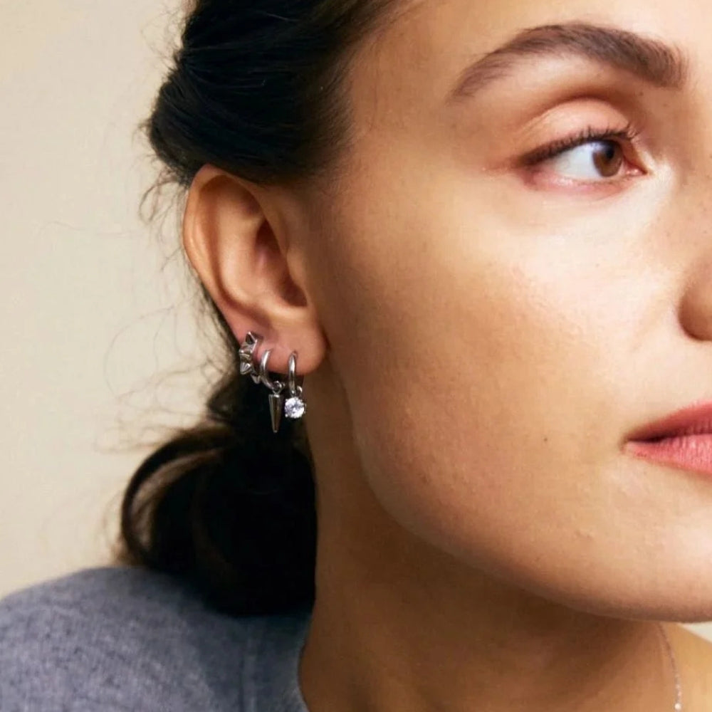 Peak Hoops One Heart Silver