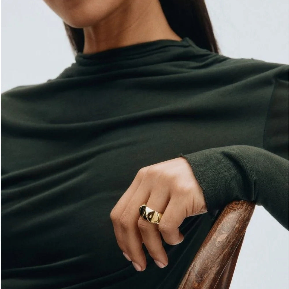 Peak Rivet Ring Gold