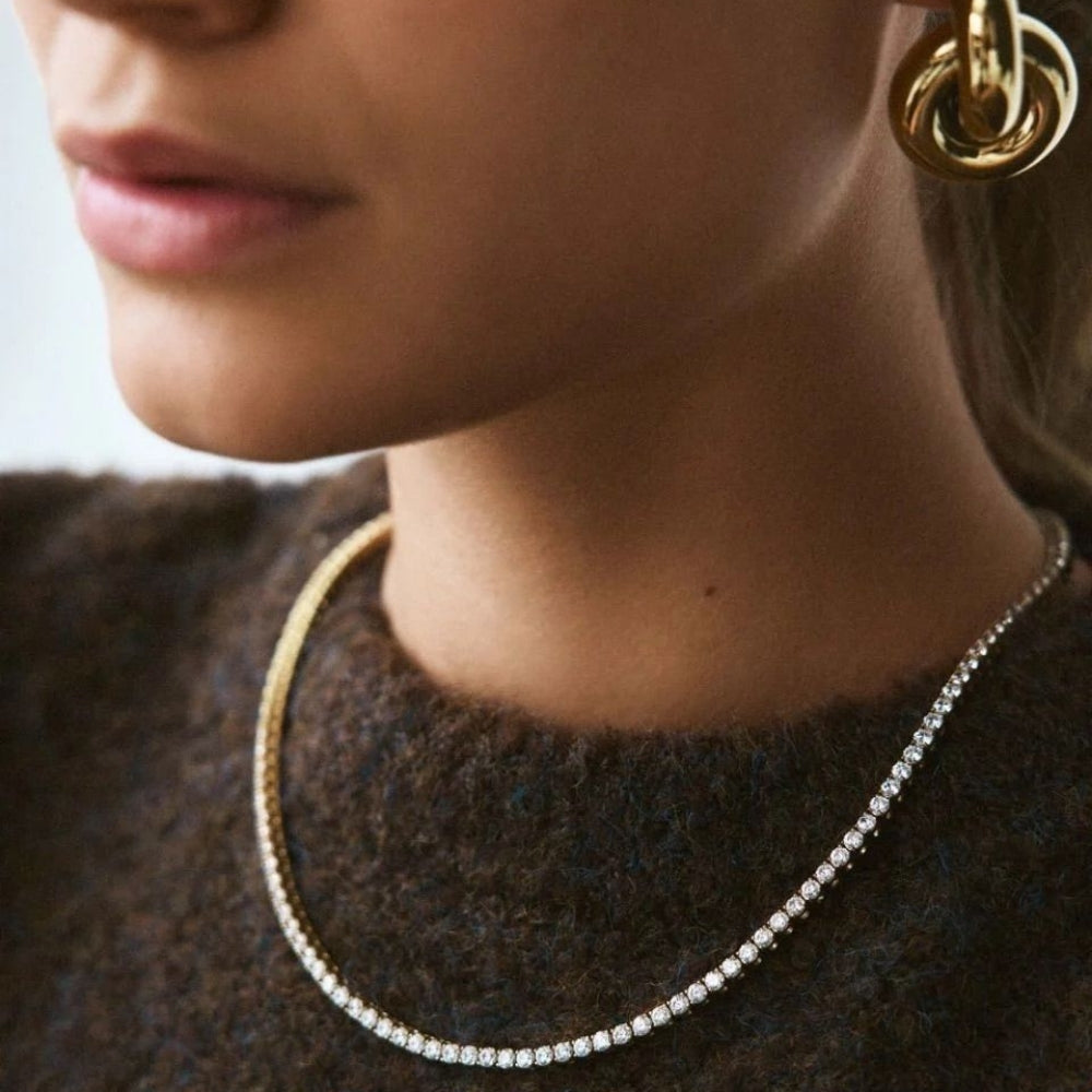 Tennis Necklace Gold
