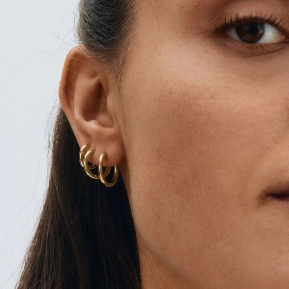 Triple Pair Hoops Gold