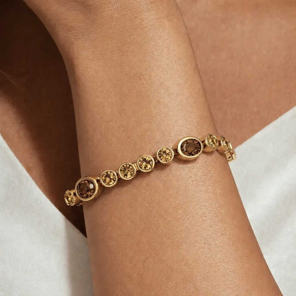 DYRBERG/KERN SOPHIA SG BROWN GOLDEN BRACELET