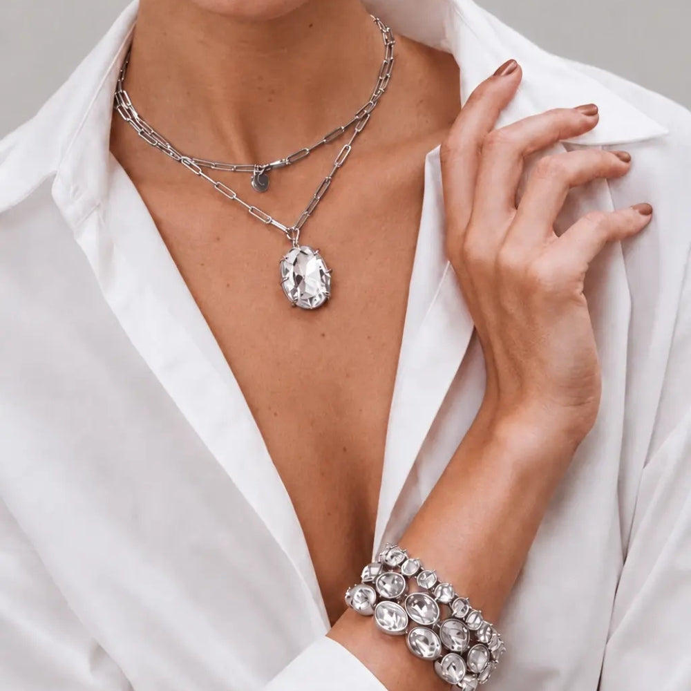 DYRBERG/KERN KALLY SS CRYSTAL NECKLACE