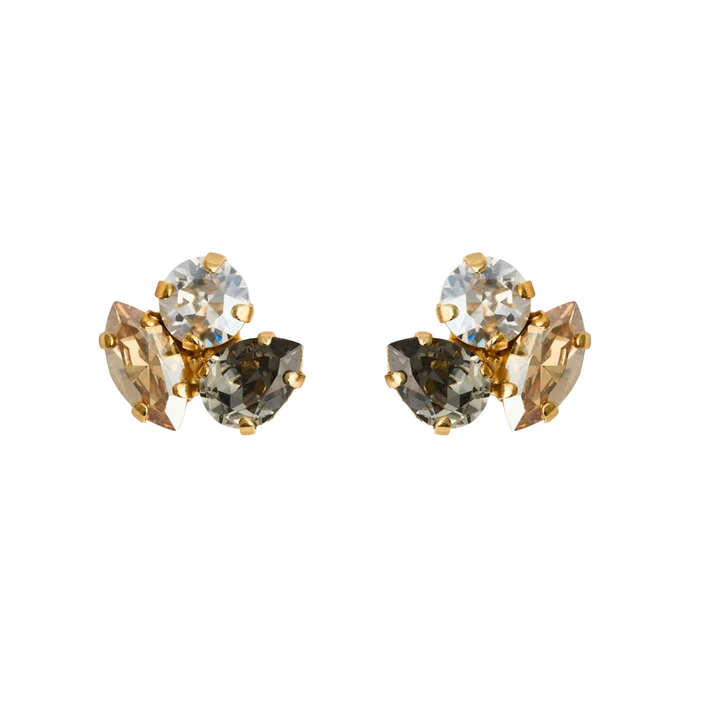 ANA EARRINGS GOLD-BLACK GOLDEN COMBO