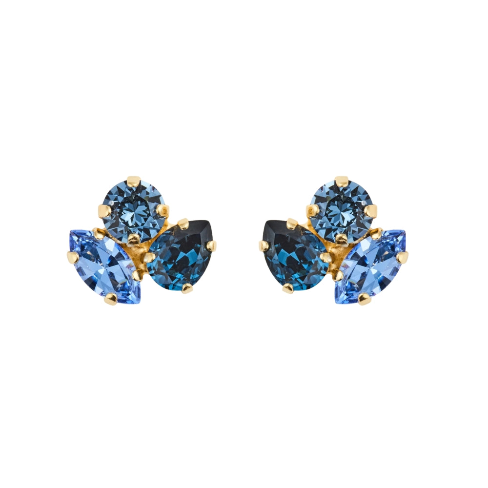 ANA EARRINGS GOLD-DENIMBLUE COMBO