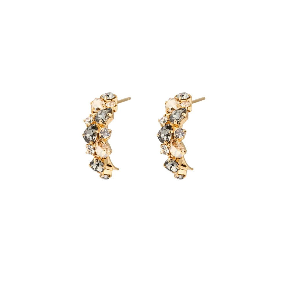 GABRIELLA EARRINGS GOLD-BLACK GOLDEN COMBO
