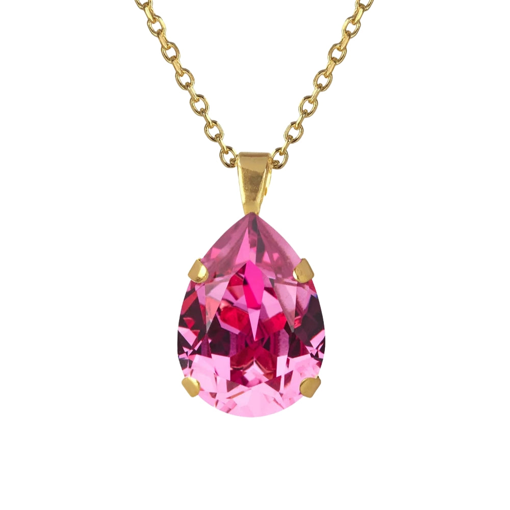 MINI DROP NECKLACE GOLD-DARK ROSE