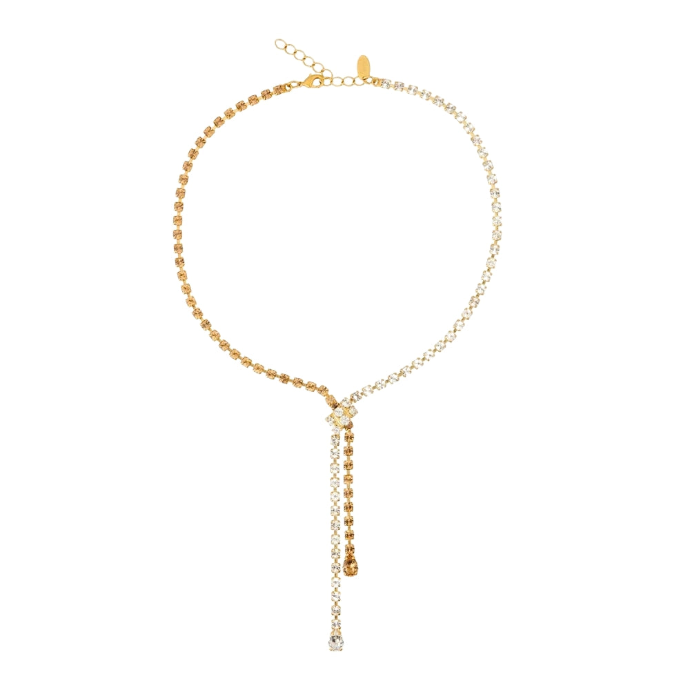YVETTE NECKLACE  GOLD-TOPAZ COMBO