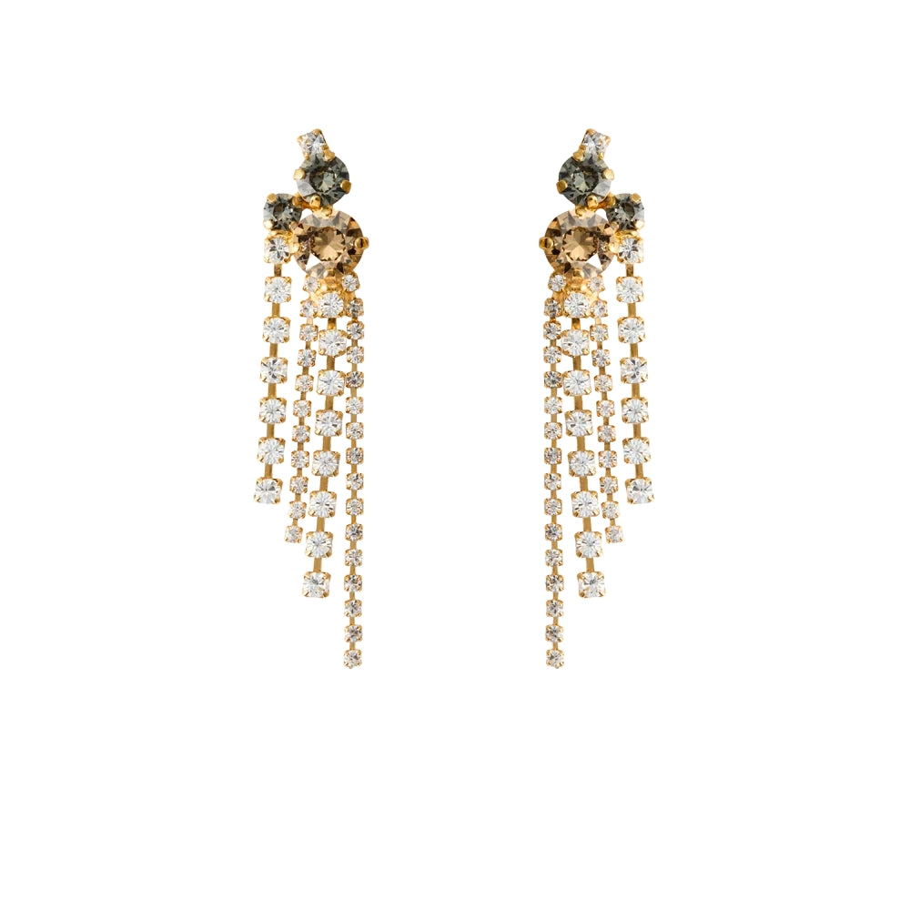 AMY EARRINGS GOLD-BLACK GOLDEN COMBO