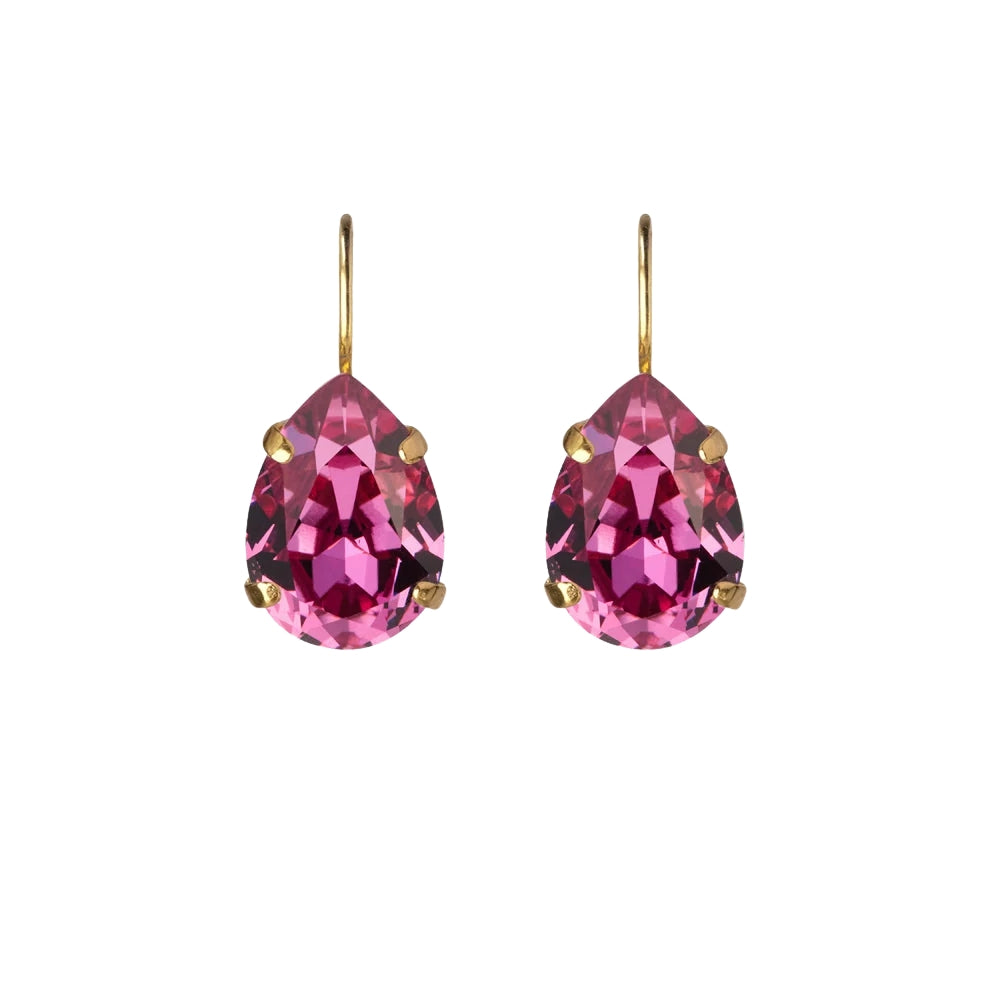 MINI DROP CLASP EARRINGS GOLD-DARK ROSE