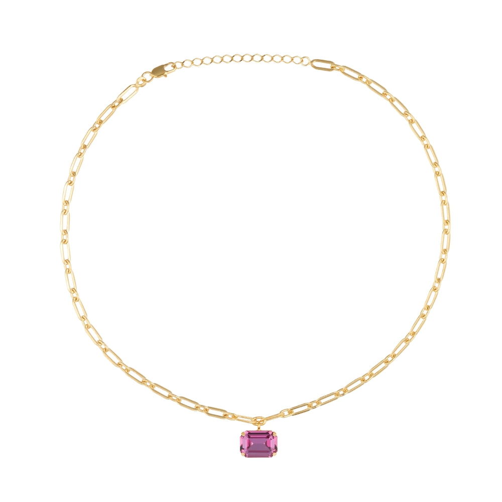 MINI LYDIA NECKLACE GOLD-DARK ROSE