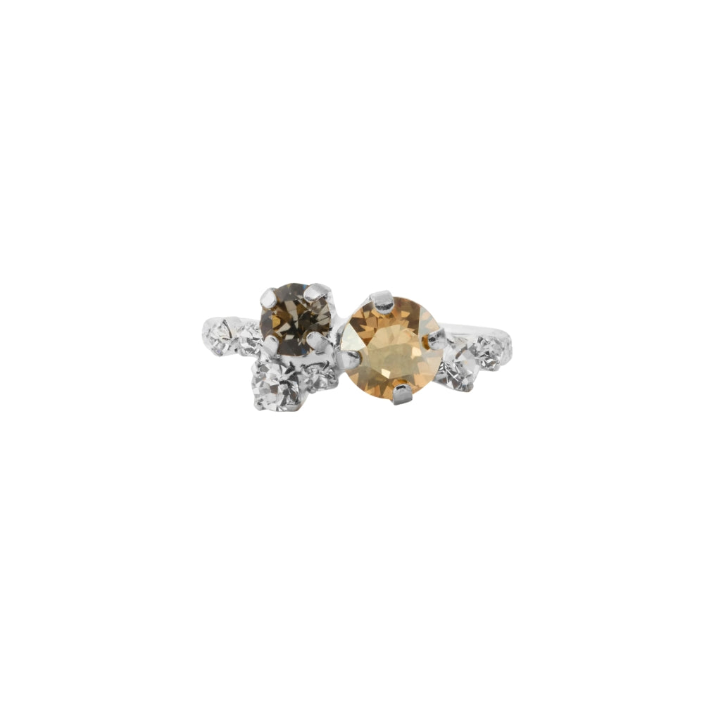 STARDUST RING RHODIUM-BLACK GOLDEN COMBO