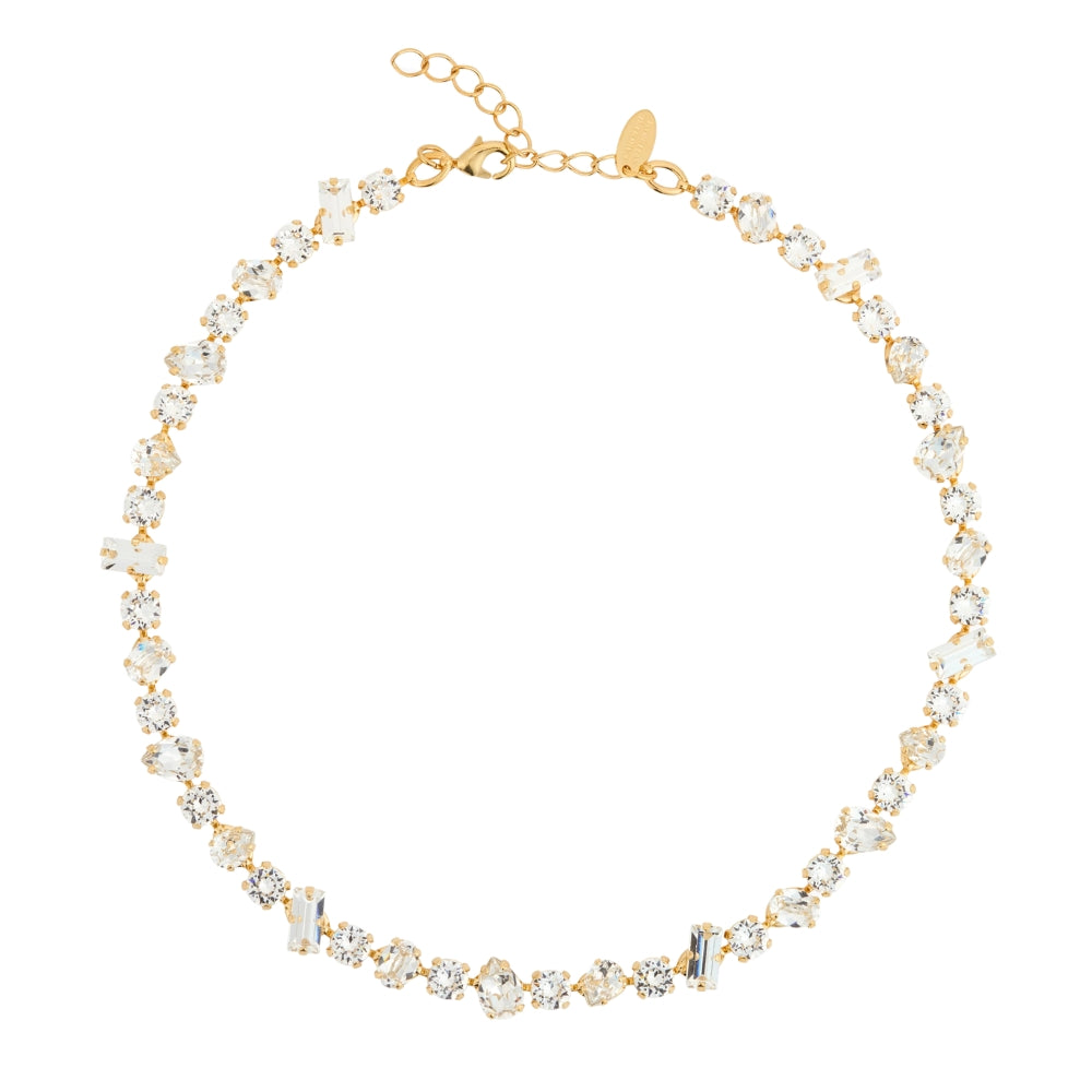 NOELLE STATEMENT NECKLACE GOLD-CRYSTAL