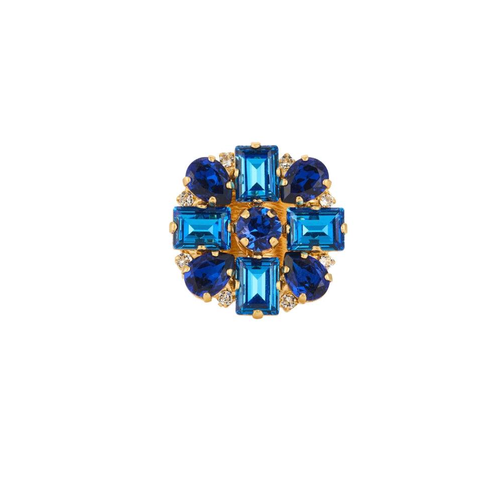 DIORA STATEMENT RING GOLD-RECREATED BLUE COMBO