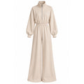 Beige Wide-Leg Jumpsuit