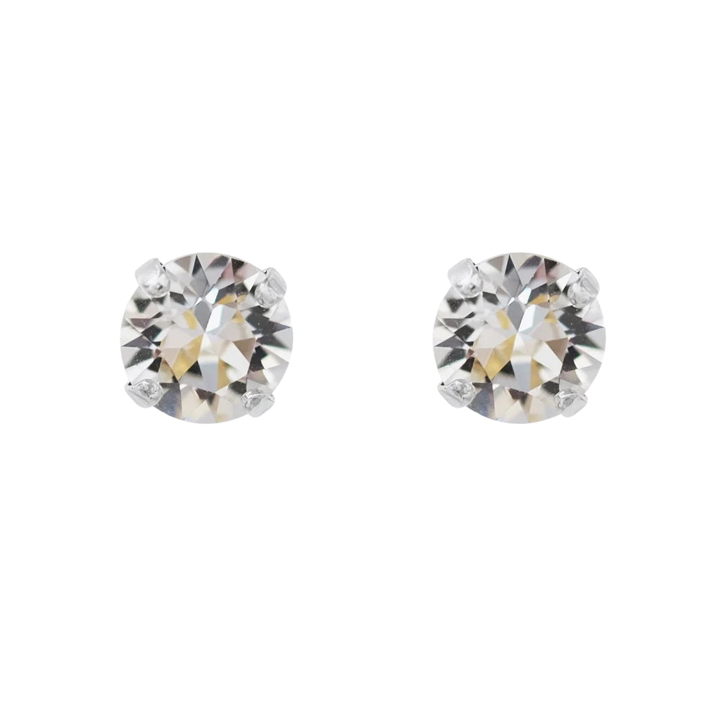 CLASSIC STUD EAR RHODIUM-CRYSTAL