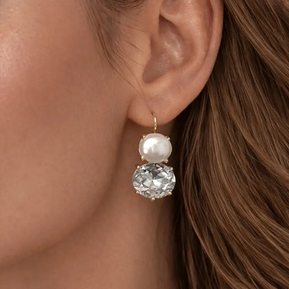 DYRBERG/KERN GLOBULE SG CRYSTAL PEARL EARRING
