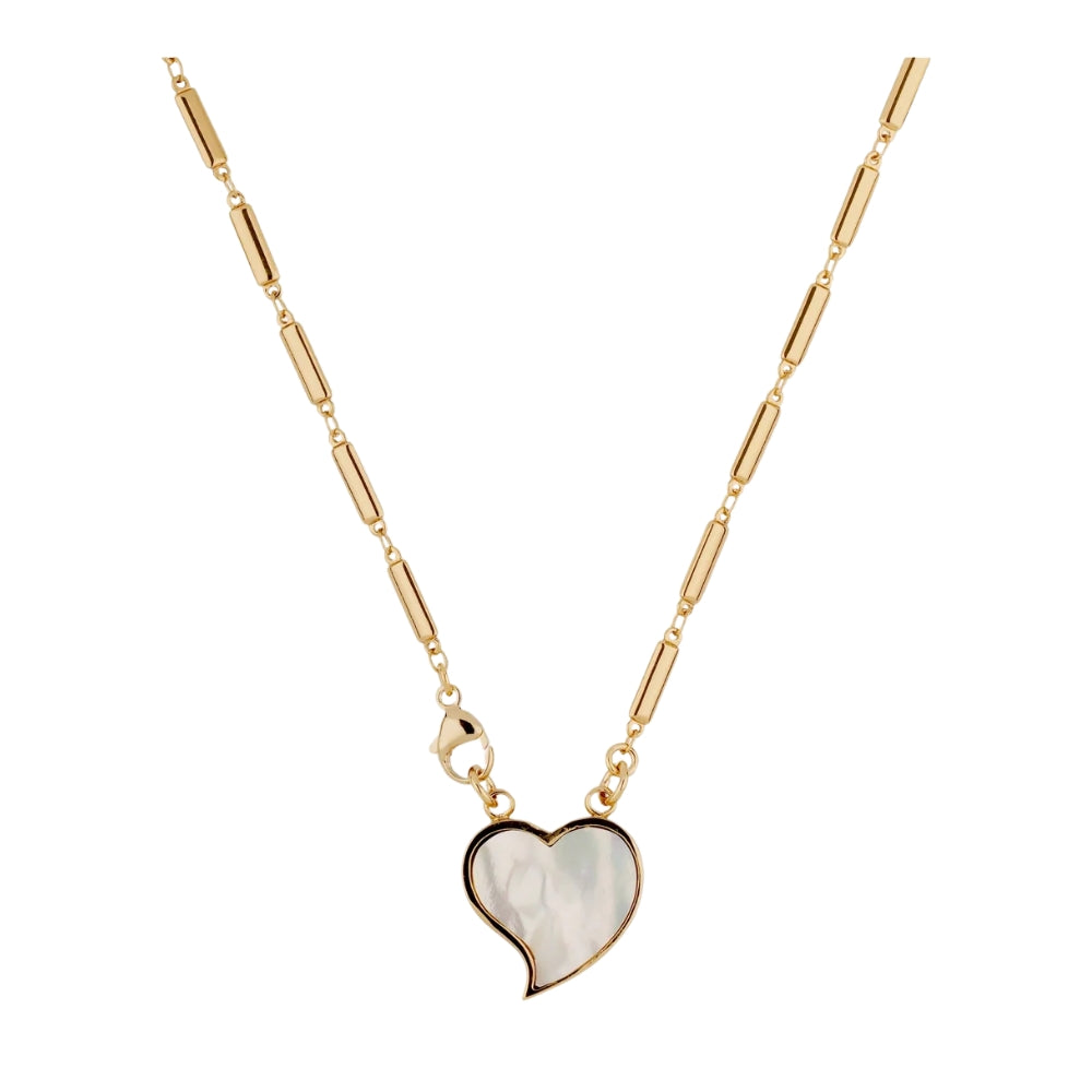Mirage Heart Necklace small size - White Mother-of-Pearl